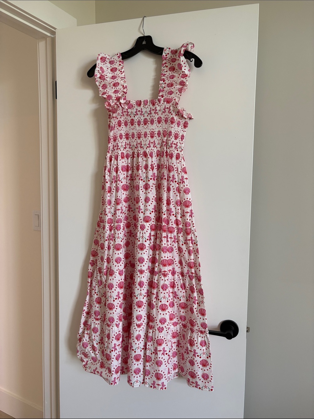 Hill House Pink Floral Midi Dress